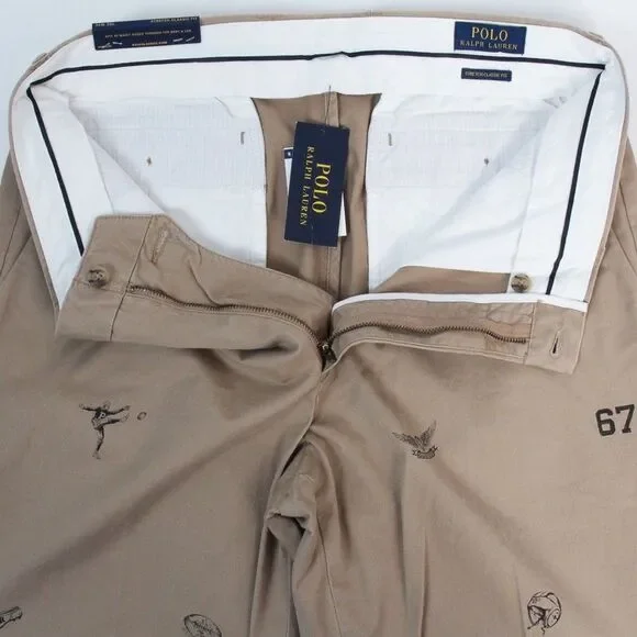 NWT Polo Ralph Lauren Men's Varsity Football OG Club Stretch Khaki Chinos, 34x30